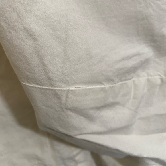 Zara White Linen Peplum Tank Top Size Large with Adjustable Straps and Buttons - Picture 5 of 7